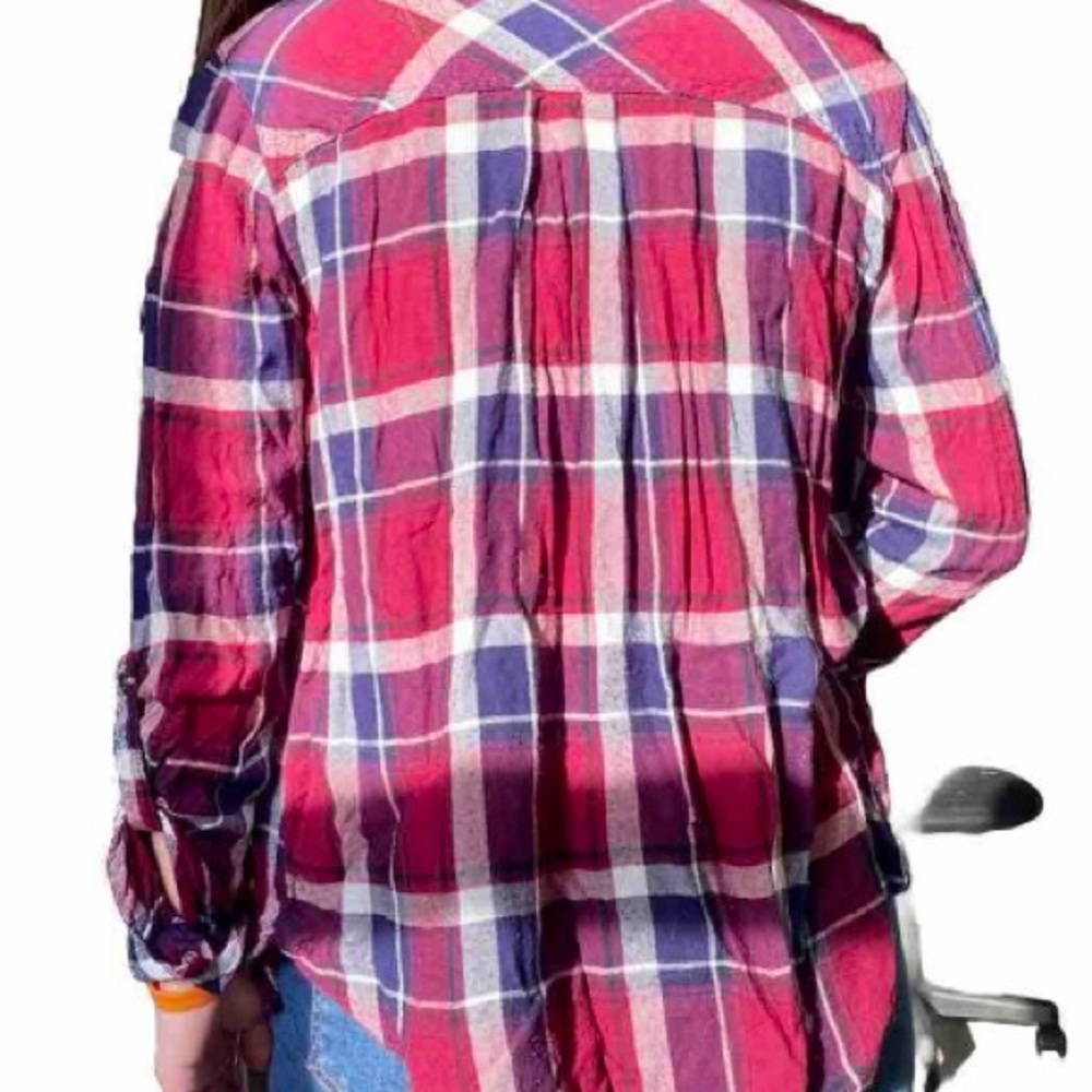 Charlotte Russe Red Plaid Flannel Medium with Front Pockets
